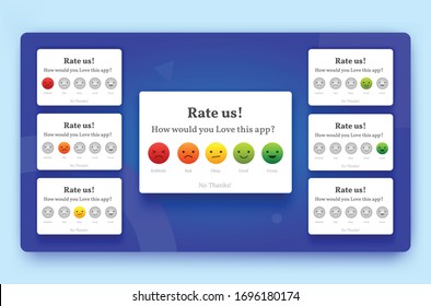 Rate us feedback popup set with bad, okay, good, and great emoji - Powered by Shutterstock - Get 15% off with code: PIKWIZARD15