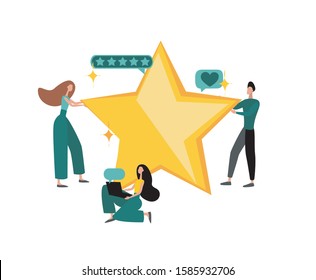 Rate us. The Rating star. People carry the star