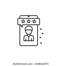 Rate user smartphone icon. Simple line, outline vector of mobile payment icons for ui and ux, website or mobile application
