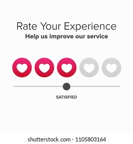 Rate Your Experience With Hearts For Feedback Form to improve Service