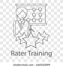 Rater training icon on transparency background. Modern flat design vector illustration. Symbol for your web site design.