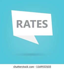 rates word on a speech bubble- vector illustration