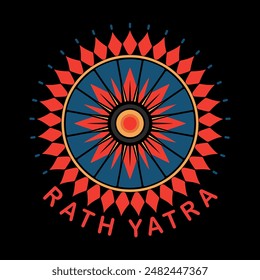 Rath Yatra Colorful Chariot mandala vector graphics design