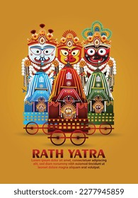 Rath yatra creative background with illustration