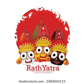 Rath Yatra illustration of Rath Yatra Chariot Festival of Hindu God Lord Jagannath celebrated in Odisha India