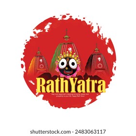 Rath Yatra illustration of Rath Yatra Chariot Festival of Hindu God Lord Jagannath celebrated in Odisha India