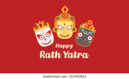 Rath Yatra Indian Festival background template vector flat design