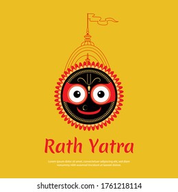 Rath Yatra, Lord Jagannath, Festival Banner, Charriot, Vector