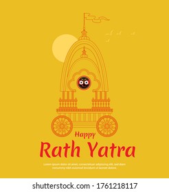 Rath Yatra, Lord Jagannath, Festival Banner, Charriot, Vector