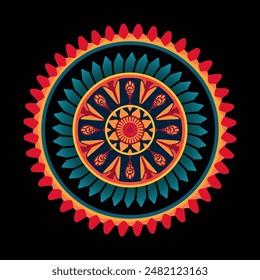 Rath Yatra mandala shape vector design