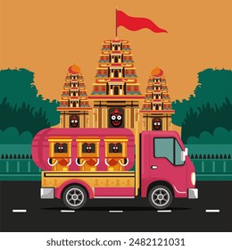 Rath Yatra Traditional vector graphics design