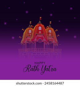 Rath Yatra vector. Happy Rath Yatra holiday background celebration for Lord Jagannath.