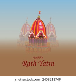Rath Yatra vector. Happy Rath Yatra holiday background celebration for Lord Jagannath.