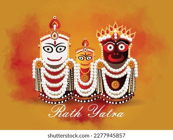 Ratha yatra of lord jagannath balabhadra vector illustration