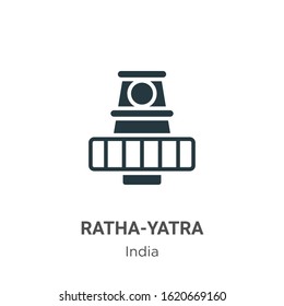 Ratha-yatra glyph icon vector on white background. Flat vector ratha-yatra icon symbol sign from modern india collection for mobile concept and web apps design.
