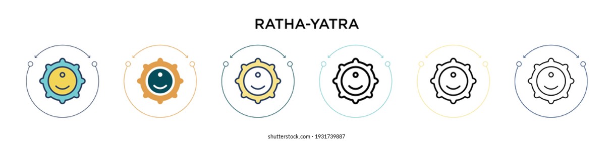 Ratha-yatra  icon in filled, thin line, outline and stroke style. Vector illustration of two colored and black ratha-yatra  vector icons designs can be used for mobile, ui, web