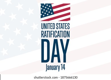 Ratification Day In United States. January 14, 1784. Holiday Concept. Template For Background, Banner, Card, Poster With Text Inscription. Vector EPS10 Illustration