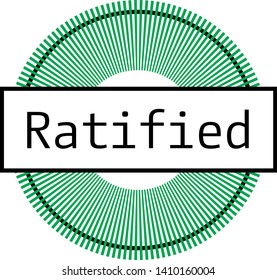 RATIFIED stamp on white background