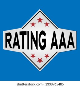 rating aaa paper web badge logo icon with stars