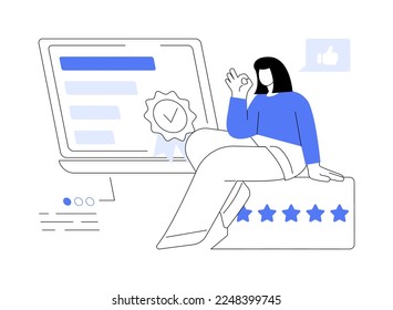 Rating abstract concept vector illustration. Rating scale, quality evaluation, high-ranking product, top-ranking content, score analysis, assesment process, five star service abstract metaphor.