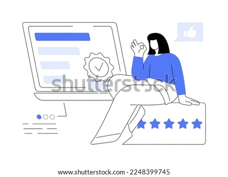 Rating abstract concept vector illustration. Rating scale, quality evaluation, high-ranking product, top-ranking content, score analysis, assesment process, five star service abstract metaphor.