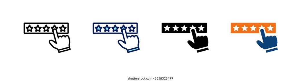 Rating All In One Icon Multi Styles Vector Set