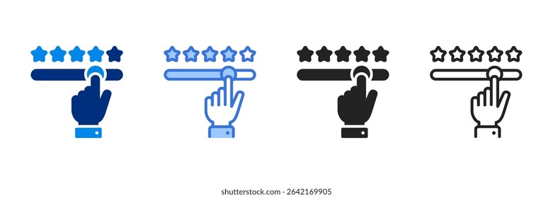 Rating Bar Icon Set Multiple Style Vector Illustration