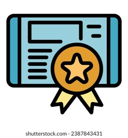 Rating benchmark icon outline vector. Compare improvement. Time unit color flat