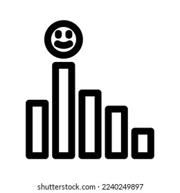 icono de gráfico de clasificación o logotipo símbolo de signo aislado ilustración vectorial - iconos vectoriales de estilo negro de alta calidad

