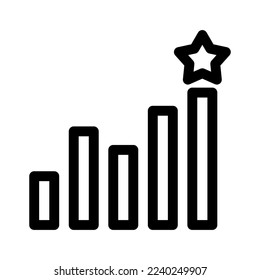 Rating-Chart-Symbol oder Logo einzeln auf Zeichensymbolen, Vektorgrafik - hochwertige Vektorsymbole mit schwarzem Hintergrund
