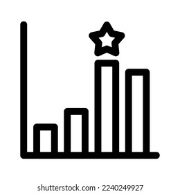 icono de gráfico de clasificación o logotipo símbolo de signo aislado ilustración vectorial - iconos vectoriales de estilo negro de alta calidad
