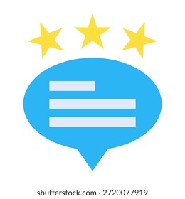 Rating Chat Icon Flat Design Vector Illustration