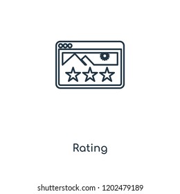 Rating concept line icon. Linear Rating concept outline symbol design. This simple element illustration can be used for web and mobile UI/UX.
