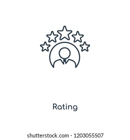 Rating concept line icon. Linear Rating concept outline symbol design. This simple element illustration can be used for web and mobile UI/UX.