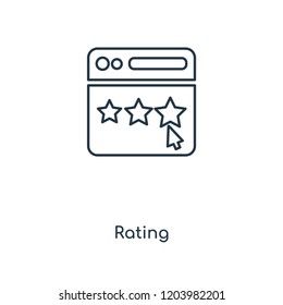 Rating concept line icon. Linear Rating concept outline symbol design. This simple element illustration can be used for web and mobile UI/UX.