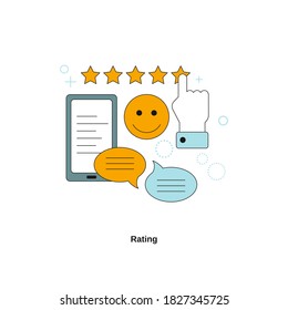 Rating concept. Vector template for website, mobile website, landing page, ui.
