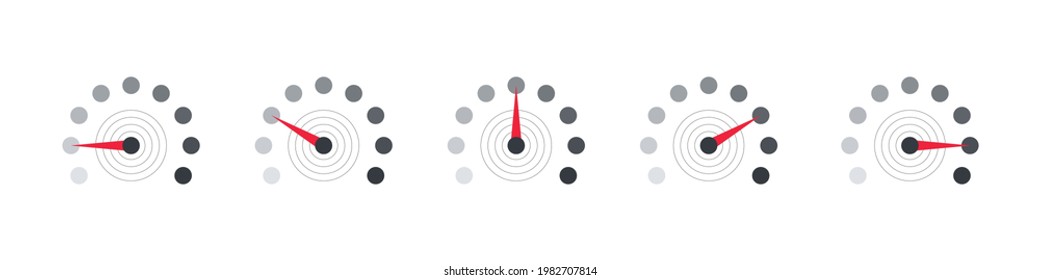 Rating customer satisfaction meter. Scale low, medium or high gauge or meter indicator. Vector illustration
