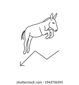 Rating Democrats  linear icon. US policy. Thin line customizable illustration. Vector isolated outline drawing.