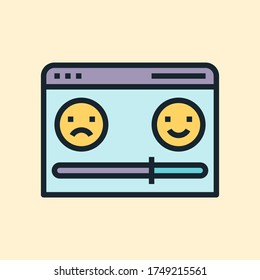 Rating. Digital marketing concept illustration, flat design linear style banner. Usage for e-mail newsletters, headers, blog posts, print and more. Vector