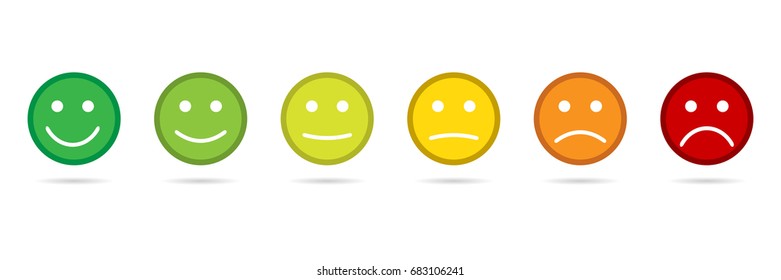 Rating Emoji icons, Set of Emoticons, Set flat Emoji like social icons