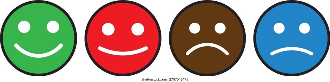 Conjunto de emojis de calificación para el Comentarios o producto Cliente, Emoticonos positivos, neutrales y negativos, Símbolo de colección de emojis de calificación,,
