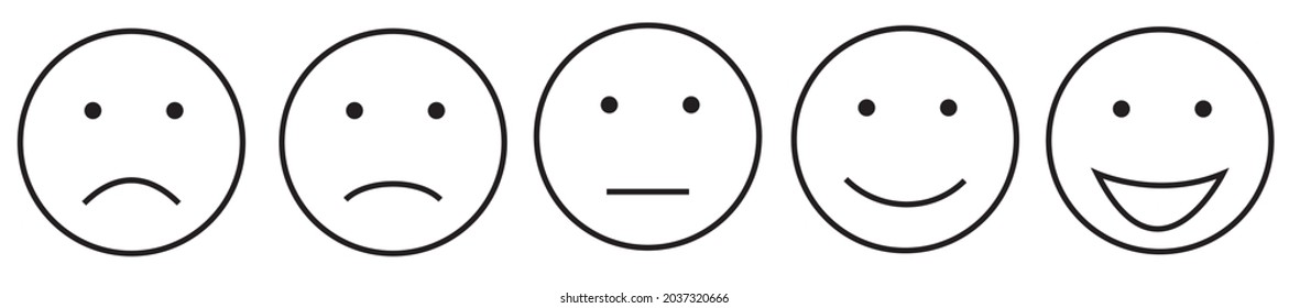 Caras de emoción de calificación. Ilustración del vector