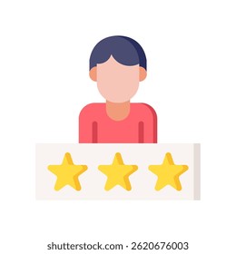 Rating Employee Icon Flat Vector Illustration