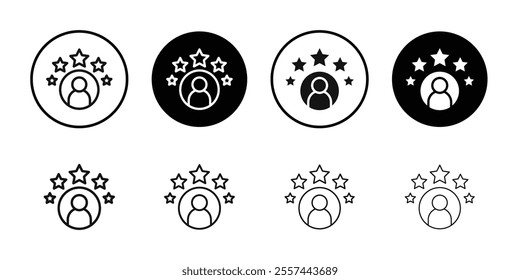 Rating employee icon logo sign set vector outline