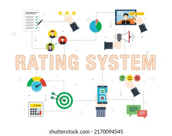 Rating, feedback, customer, testimonial and consulting icons. Concepts of customer testimonials, feedback financial, consulting investment and rating system. 