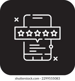 Rating Feedback icon with black filled line style. rating, rate, star, positive, service, experience, survey. Vector illustration