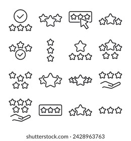 Rating and feedback icon set