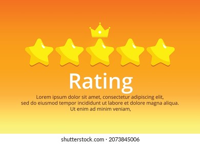 Rating feedback review success five star ranking or rate symbol