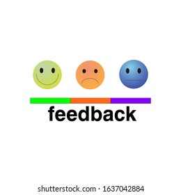 Rating feedback scale isolated emoticon concept