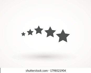 rating, feedback, valuation, star ilustration. Customer Experience Concept. Five stars customer product rating. Flat icon for apps and websites Features 5 rate review vector web ranking